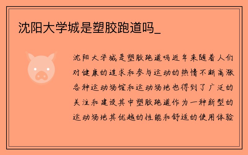 沈阳大学城是塑胶跑道吗_