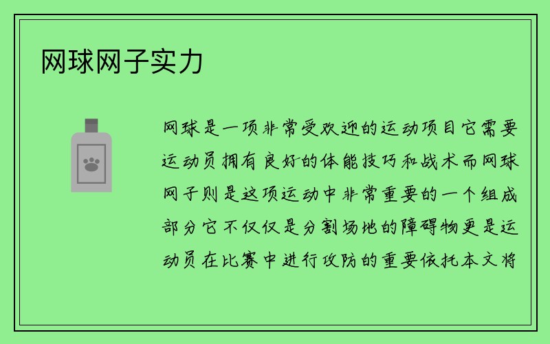 网球网子实力