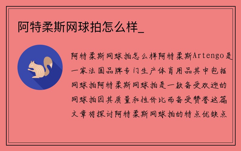 阿特柔斯网球拍怎么样_