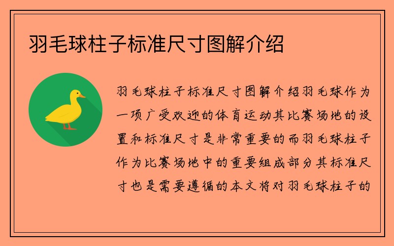 羽毛球柱子标准尺寸图解介绍