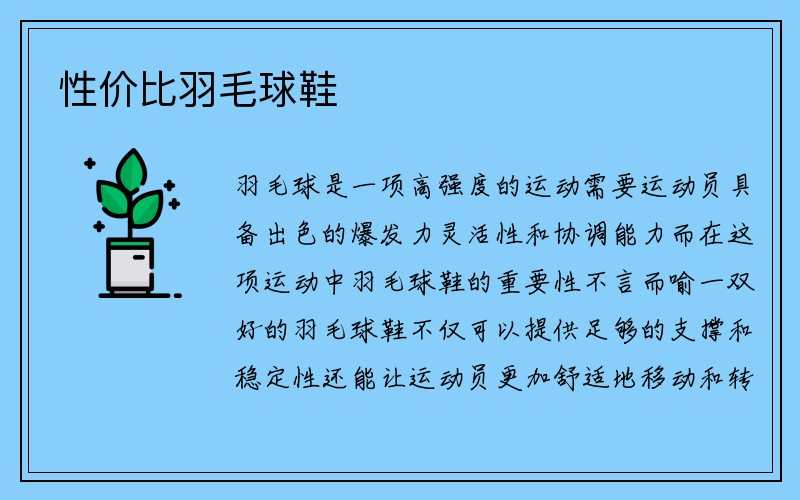 性价比羽毛球鞋